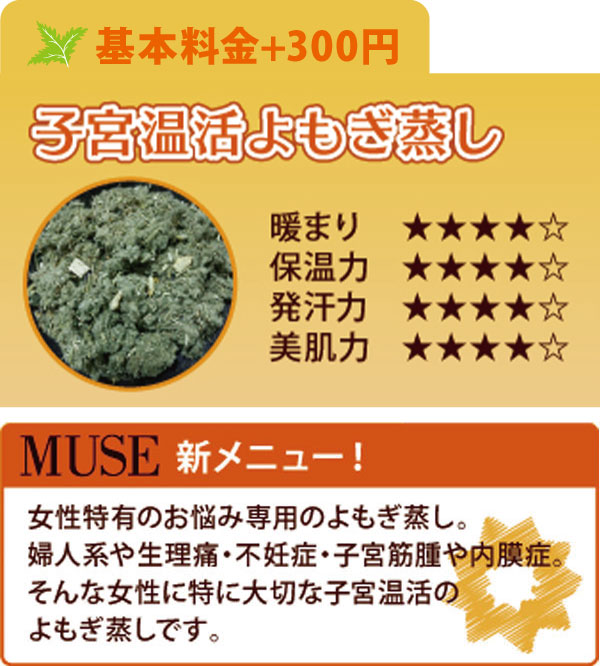 子宮温活よもぎ蒸し 子宮温活よもぎ蒸し
